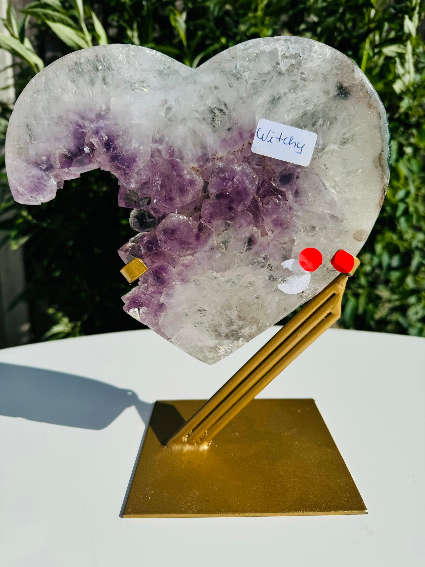 Amethyst Heart on Stand