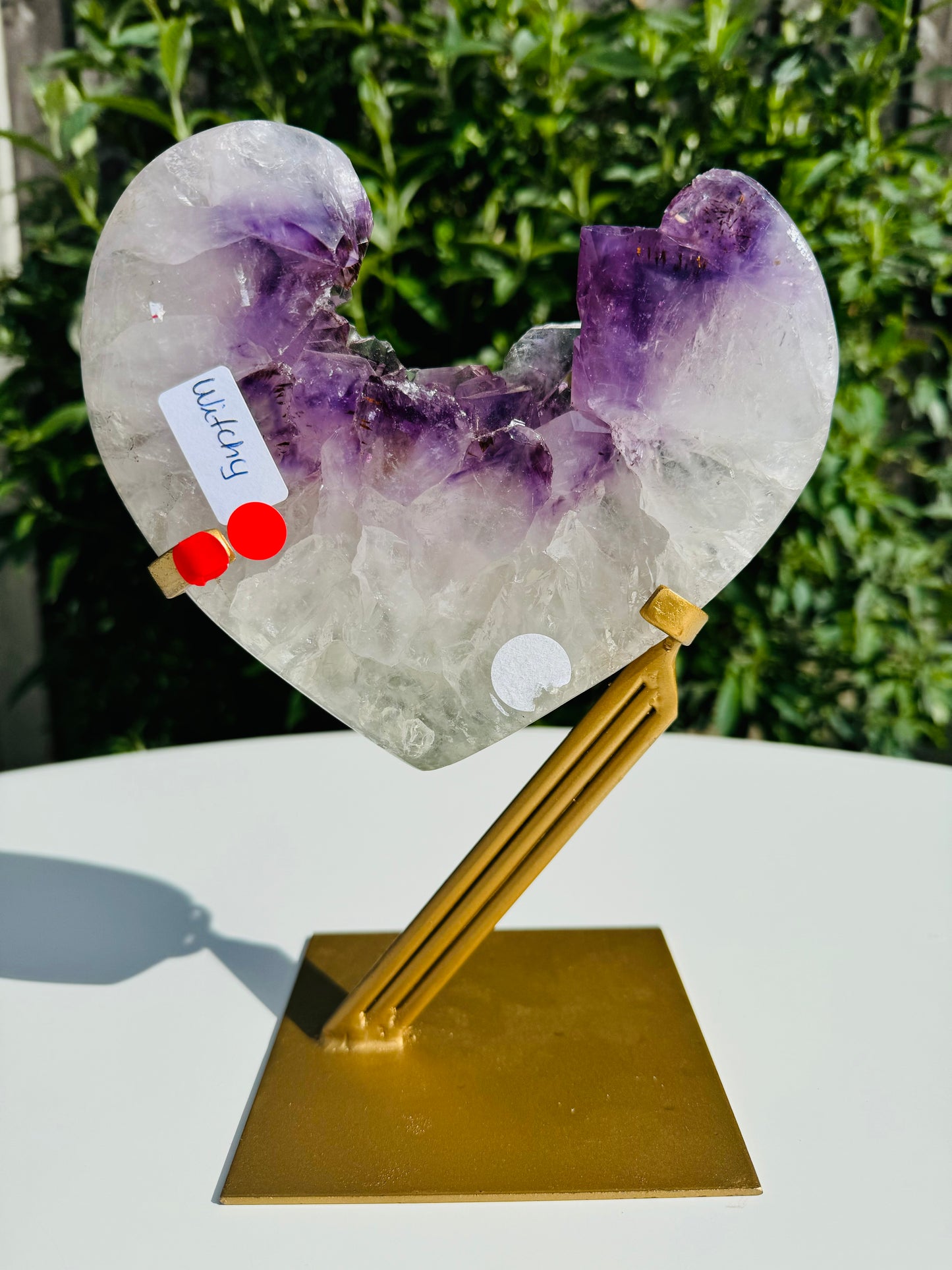 Amethyst Heart On Stand