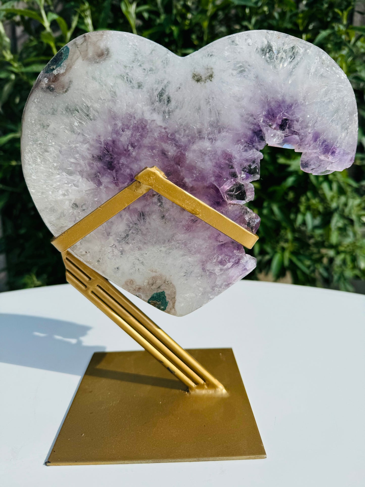 Amethyst Heart on Stand